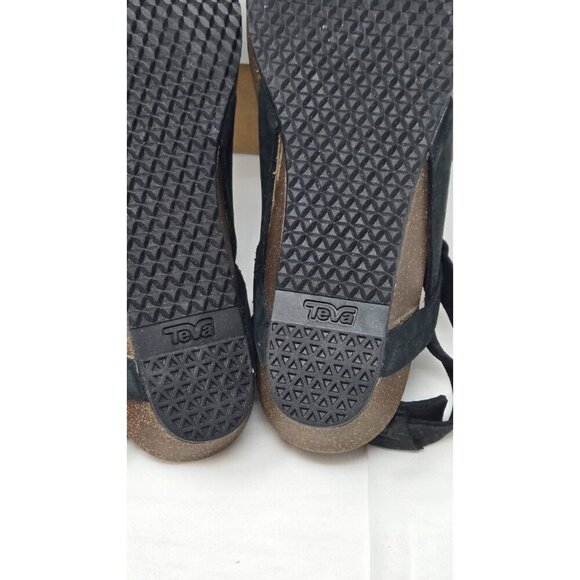Teva Mahonia 3 Point Wedge black Sandal Women's size 10 - Picture 9 of 9